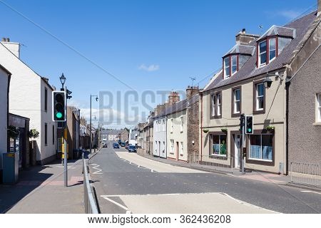 Lauder, Scotland - June 18:  The View Along Lauder High Street On June 18, 2018.  Lauder Is A Small 