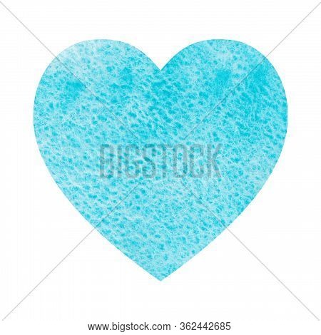 Watercolor Blue Heart Background. Blue Heart Background. Heart Illustration.