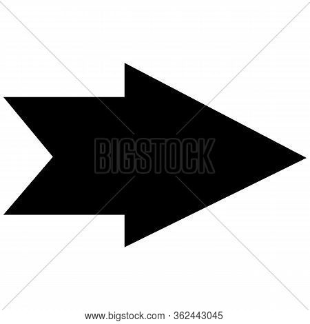 Decorative Authos Arrow Shows The Direction To The Side, In Black, Isolated Object On A White Backgr