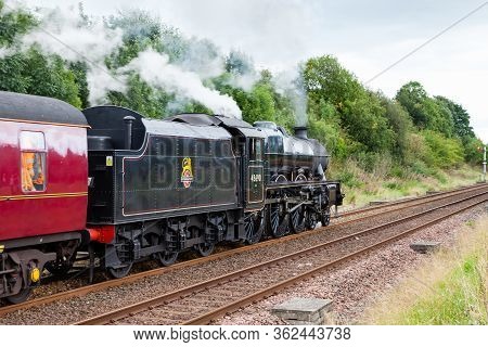 Appleby, England - August 27:  Steam Train 45690, Leander Departs Appleby In Cumbria, England On Aug