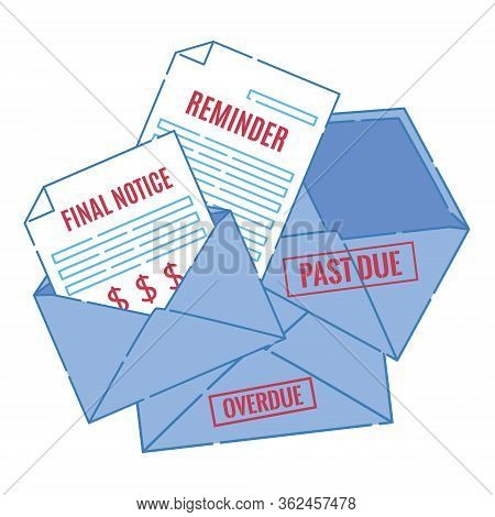 Stack Of Overdue Bills For Unpaid Services