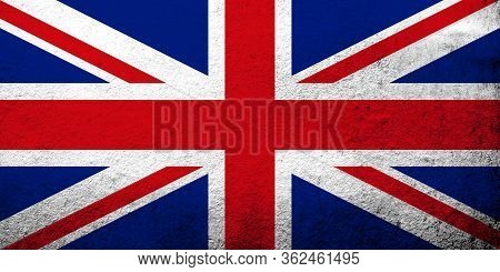 National Flag Of United Kingdom (great Britain) Union Jack Or Union Flag. Grunge Background