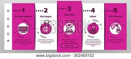 Household Dangers Onboarding Icons Set Vector. Short Circuit And Fire, Flood And Gas Leak, Balloon E