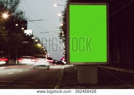 Blank Citylight For Advertising At The City Around, Copyspace For Your Text, Image, Design. Media Ma