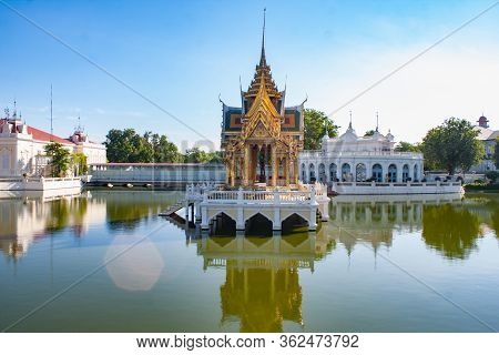 Bangkok, Thailand; April 20 2018. The Beautiful Aisawan Dhiphya Asana Pavilion Inside The Royal Pala