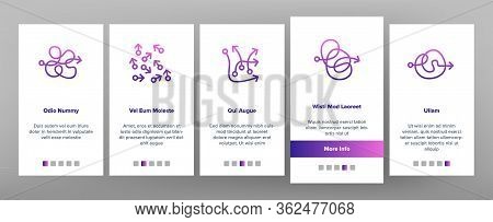 Chaos Arrow Movement Onboarding Icons Set Vector. Confused Complicated Way As Chaos Or Problem, Chao
