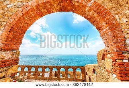 Splendid Spring View Of Ancient Ruins Of Laveria Lamarmora (miniera Di Nebida). Stunning Mediterrane