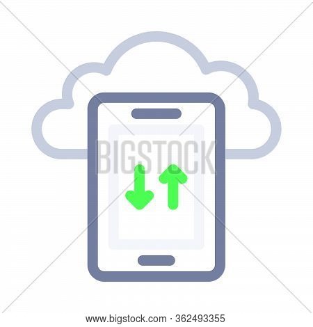 Cloud Mobile Icon For Website Design And Desktop Envelopment, Development. Premium Pack.