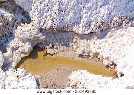 Kalush, Ukraine, 2020: Potassium Salts Withdrawal From Soil. Gray Soil, Ore. The Only One In The Wor