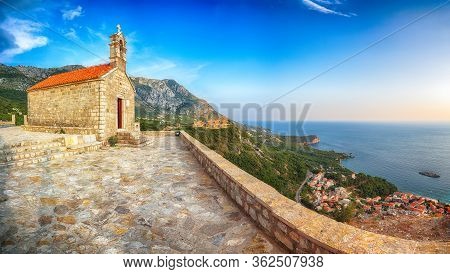 The Church Of St. Sava In Montenegro, Near The Island Of Sveti Stefan Near Budwa. Location: Church S