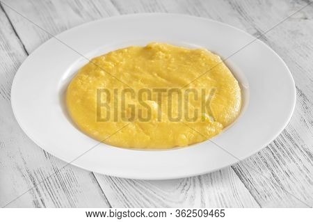 Italian Traditional Polenta, A Dish Of Boiled Cornmeal