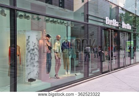 Dresden, Germany - May 10, 2018: Window Display Of Bershka Clothes Shop In Dresden, Germany. Bershka