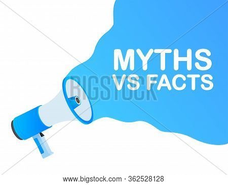 Myths Vs Facts. Icon On White Backdrop. Versus Vs Background. Vector Icon. White Background.