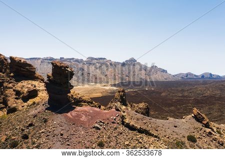 Mars The Red Planets Desert Landscape. Teide National Park. Beautiful View Of The Teide Volcano. Des