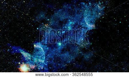 Pleiades In A Dark Night Sky. Elements Of This Image Furnished By Nasa.