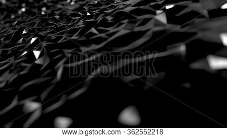 Abstract Background Black Dark Low Poly Triangles . Geometric Shapes Technical Science Wallpaper , G