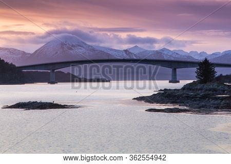 Skye Bridge From Mainland Leading To Isle Of Skye In Scotland, Kyle Of Lochalsh