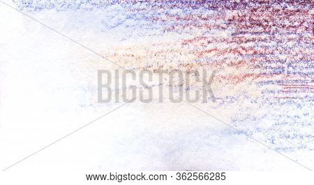 Abstract Watercolor Background On Textured Paper. White Graduating To Gentle Blue With Blurred Crims