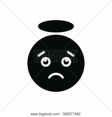 Black Solid Icon For Confused Distressing Gloomy Dispirited