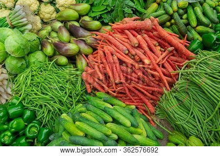 Vegetables For Sale In A Market In Territy Bazar, Kolkata, West Bengal, India.