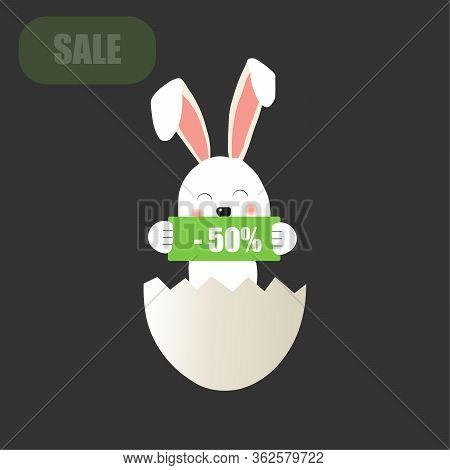 Easter Design Elements And Easter Sale Badges And Labels In Flat Colorful Style.  Illustrations Of E