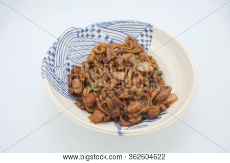 Korean Black Bean Noodle Or Jajangmyeon - Noodle With Black Sauce