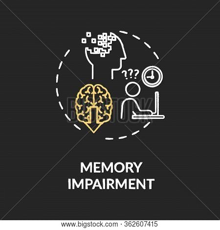 Memory Impairment Chalk Rgb Color Concept Icon. Cannabis Use Adverse Side Effect Idea. Cognitive Dis