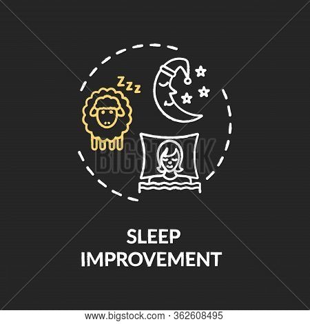 Sleep Improvement Chalk Rgb Color Concept Icon. Recreational Cannabis Use, Night Rest Idea. Good Mar