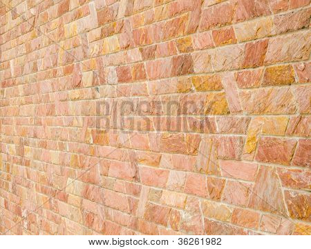 Pattern Of Red Slate Stone Wall Surface
