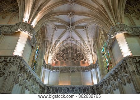 Amboise, France - November 15, 20118: The Vault Of The St Hubert Chapel In The Royal Castle Of Amboi