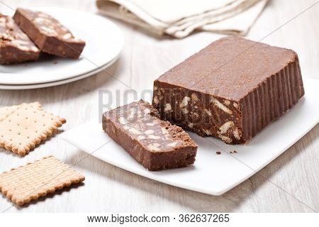 Homemade Chocolate Cake With Petit Beurre Cookies