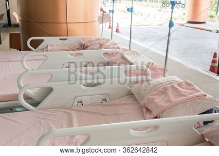 Empty Bed In The Hospital Emergency Department . Deluxe Private Ward. Equipped Hospital Room. Image 