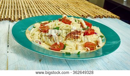 Cod Puttanesca With  Spaghetti