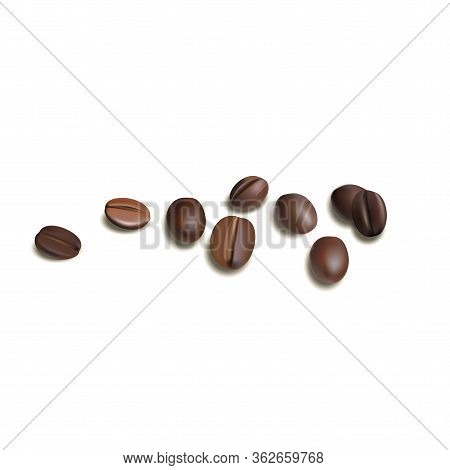 Coffee Beans On A White Background. Vector Illustration