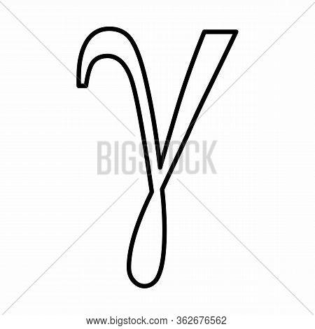 Lowercase Gamma Greek Letter Linear Icon Illustration On White Background