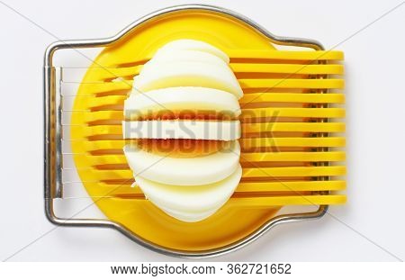 Close-up Of An Egg Slicer, Flat Lay, Top View, Close-up.