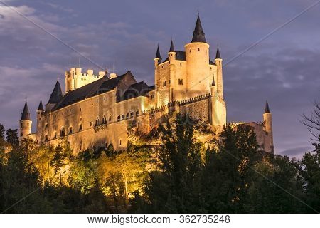 The Famous Alcázar De Segovia, One Of The Best Preserved Castles In Spain