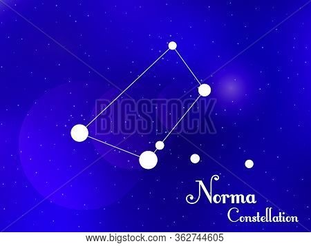Norma Constellation. Starry Night Sky. Cluster Of Stars, Galaxy. Deep Space. Vector Illustration
