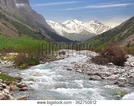 The Ala Archa National Park In The Tian Shan Mountains Of Bishkek  Kyrgyzstan
