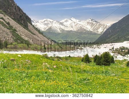 The Ala Archa National Park In The Tian Shan Mountains Of Bishkek  Kyrgyzstan
