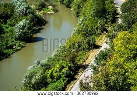 Yantra River Near The Tsarevets Fortress, Veliko Tarnovo, Bulgaria.