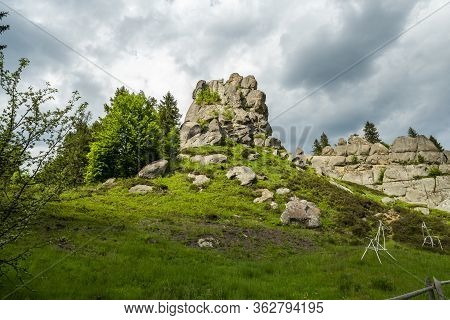 Urich Village,  Lviv Region, Ukraine, May 26, 2019, Museum Tustan Fortress, Truskavets,