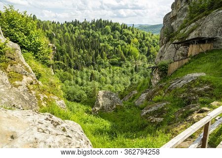 Urich Village,  Lviv Region, Ukraine, May 26, 2019, Museum Tustan Fortress, Truskavets,