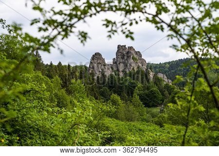 Urich Village,  Lviv Region, Ukraine, May 26, 2019, Museum Tustan Fortress, Truskavets,