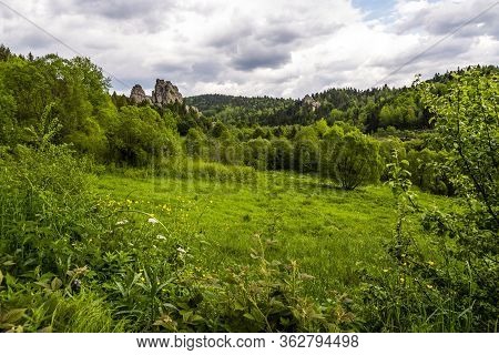 Urich Village,  Lviv Region, Ukraine, May 26, 2019, Museum Tustan Fortress, Truskavets,