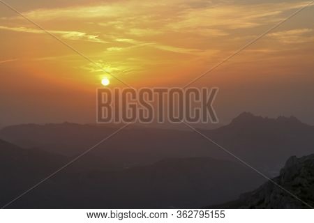 Sunrise In Aitana Mountain In Confrides.