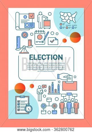 Election Brochure Template Layout. Citizens Ballot. Voter Turnout. Flyer, Booklet, Leaflet Print Des