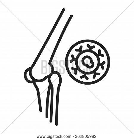 Bone Cancer Black Line Icon. Malignant Neoplasm. Oncology. Isolated Vector Element. Outline Pictogra