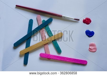 Painted Color's Ice Cream Sticks