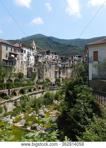 View Of The Rocchetta Nervina Sitano Village Within The Liguria Region - Italy